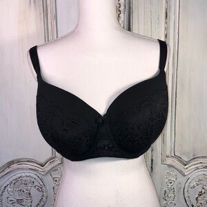 Auden Black Full Coverage Lace Bra Size 46 D